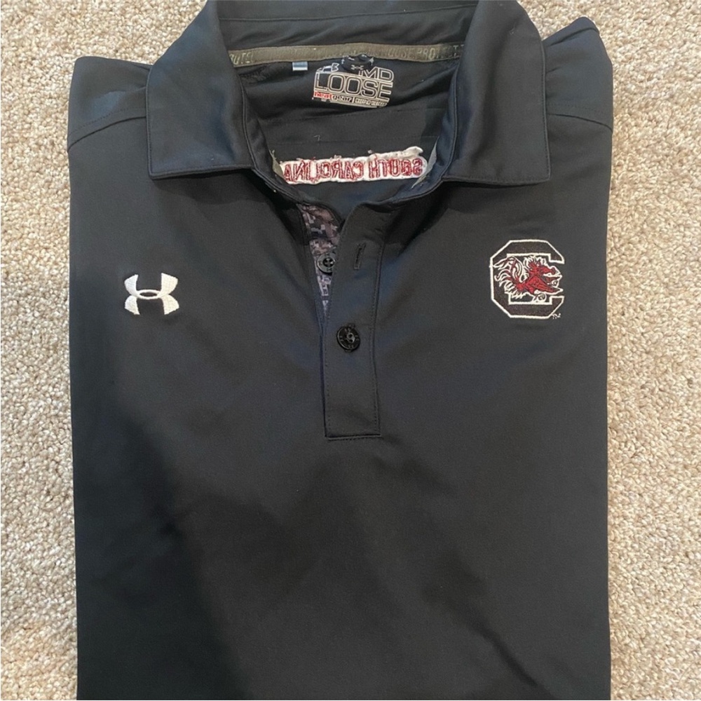 South Carolina Gamecocks Under Armour Black Polo Shirt